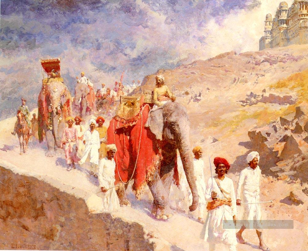Une partie de chasse indienne Persique Egyptien Indien Edwin Lord Weeks Peintures à l'huile